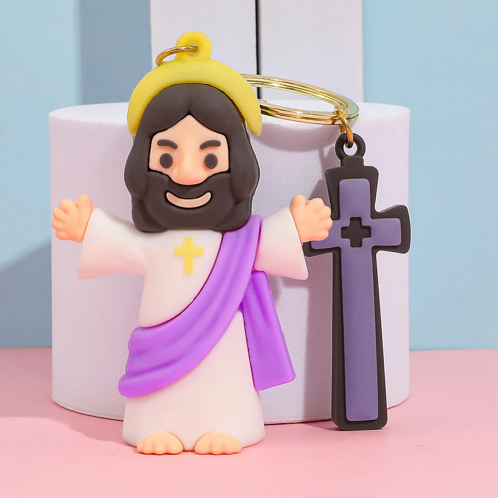 Jesus Christ Keychain with Cross 