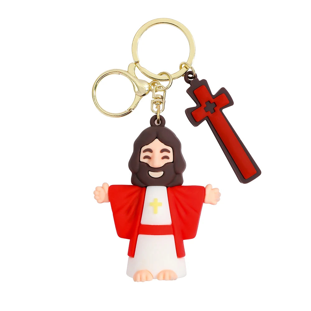 Jesus Christ Keychain with Cross 
